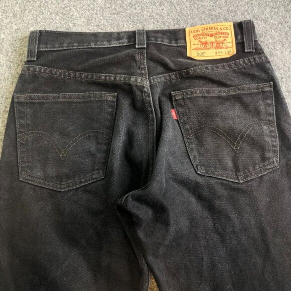 Vintage Levis 505 Jeans Mens 29x32 Black Regular Fit Vintage Y2K Straight Leg